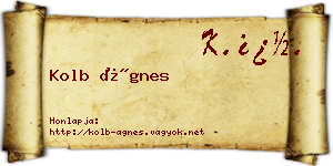 Kolb Ágnes névjegykártya