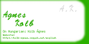 agnes kolb business card